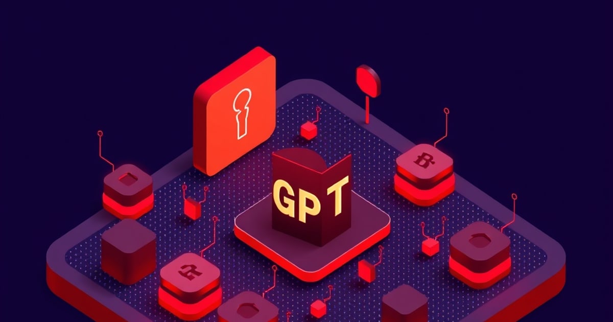 Isometric vector illustration showing technical components related to llm security and prompt engineering techniques for gpt-4 jailbreak analysis