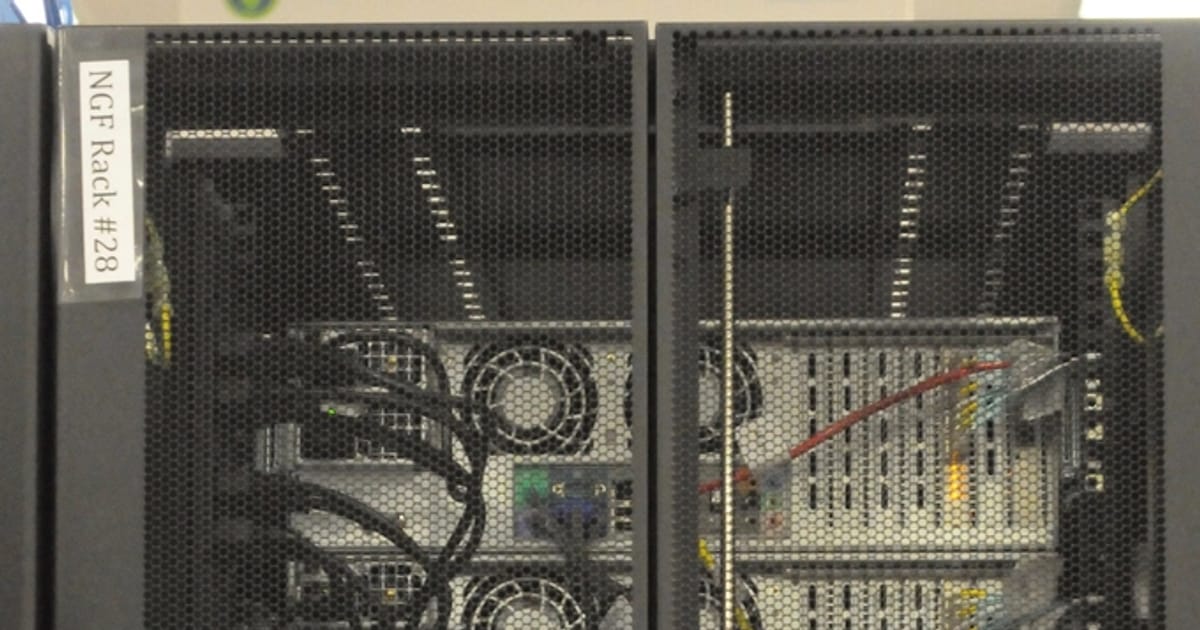 A rack of servers
