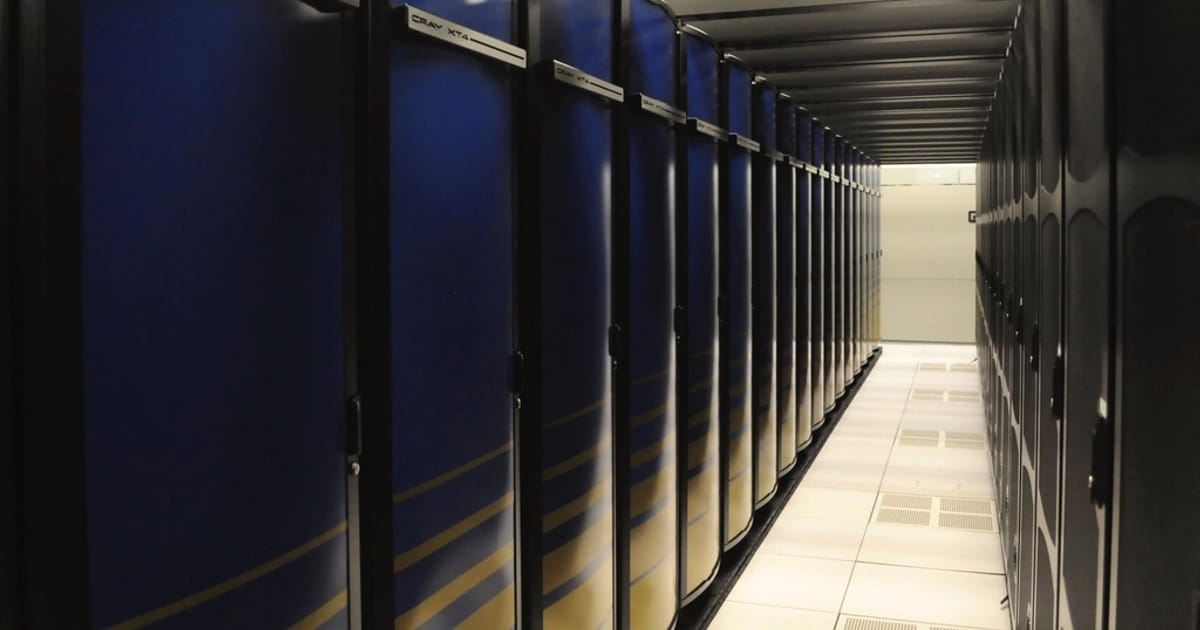 A rack of servers